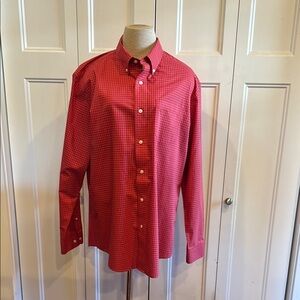 L.L. Bean Red Casual Button Down Shirt with Classic Collar